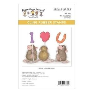 House Mouse Designs We Heart You Cling Rubber Stamps Spellbinders RSC-021 New
